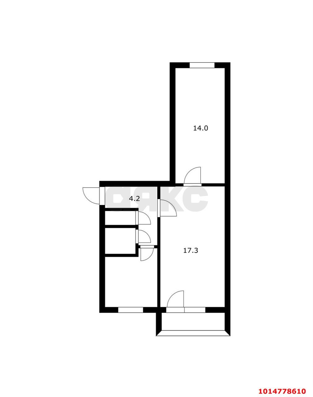 Фото №2: 2-комнатная квартира 44&nbsp;м², 5/5&nbsp;эт. - Берёзовый, Прикубанский внутригородской округ, п. Прогресс, ул. имени Профессора Малигонова, 22