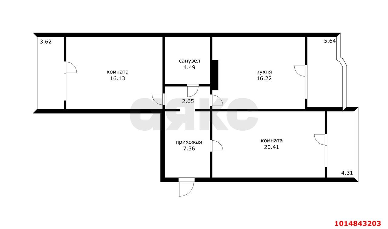 Фото №18: 2-комнатная квартира 80&nbsp;м², 7/16&nbsp;эт. - Краснодар, Прикубанский внутригородской округ, мкр. Завод Измерительных Приборов, ул. имени 40-летия Победы, 33/8