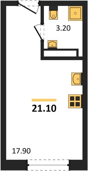 Фото №1: Студия 21&nbsp;м², 13/16&nbsp;эт. - Краснодар, Прикубанский внутригородской округ, мкр. Догма Парк