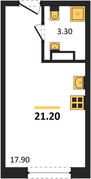 Фото №1: Студия 21&nbsp;м², 8/16&nbsp;эт. - Краснодар, Прикубанский внутригородской округ, мкр. Догма Парк