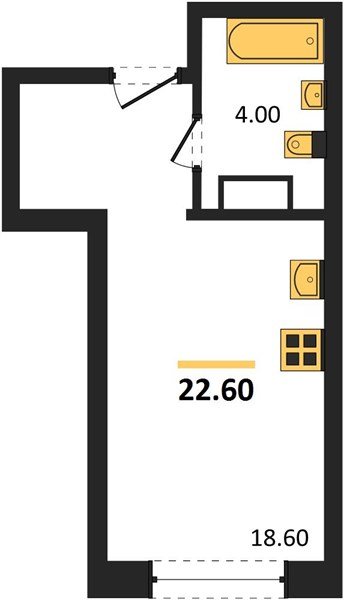 Фото №1: Студия 22&nbsp;м², 9/16&nbsp;эт. - Краснодар, Прикубанский внутригородской округ, мкр. Догма Парк