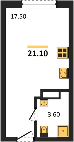Фото №1: Студия 21&nbsp;м², 9/16&nbsp;эт. - Краснодар, Прикубанский внутригородской округ, мкр. Догма Парк