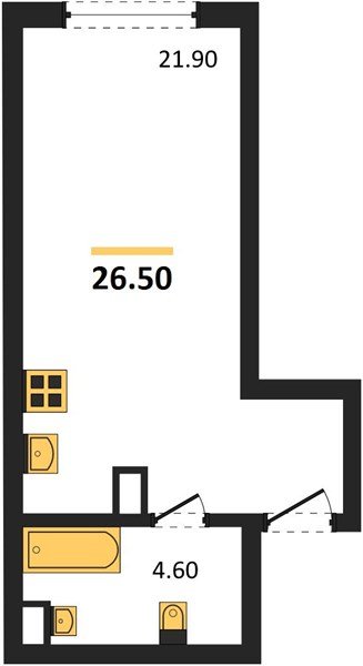 Фото №1: Студия 26&nbsp;м², 8/16&nbsp;эт. - Краснодар, Прикубанский внутригородской округ, мкр. Догма Парк