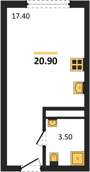 Фото №1: Студия 20&nbsp;м², 10/16&nbsp;эт. - Краснодар, Прикубанский внутригородской округ, мкр. Догма Парк