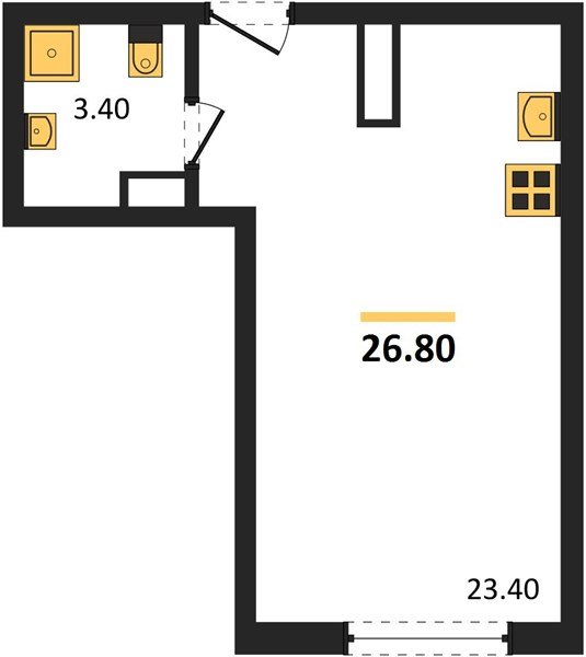 Фото №1: Студия 26&nbsp;м², 13/16&nbsp;эт. - Краснодар, Прикубанский внутригородской округ, мкр. Догма Парк