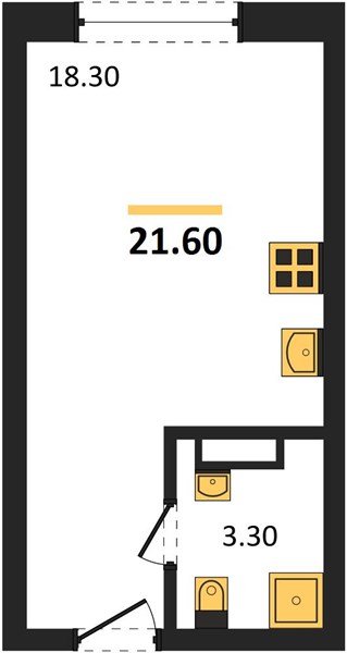 Фото №1: Студия 21&nbsp;м², 5/16&nbsp;эт. - Краснодар, Прикубанский внутригородской округ, мкр. Догма Парк