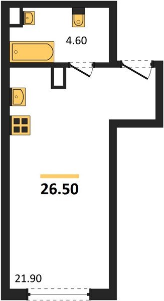 Фото №1: Студия 26&nbsp;м², 5/16&nbsp;эт. - Краснодар, Прикубанский внутригородской округ, мкр. Догма Парк