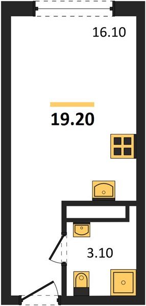 Фото №1: Студия 19&nbsp;м², 10/16&nbsp;эт. - Краснодар, Прикубанский внутригородской округ, мкр. Догма Парк