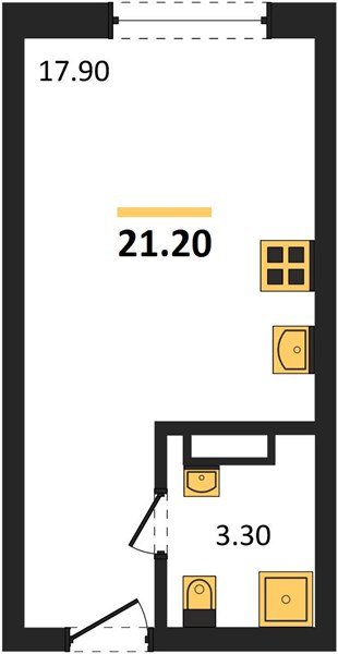 Фото №1: Студия 21&nbsp;м², 4/16&nbsp;эт. - Краснодар, Прикубанский внутригородской округ, мкр. Догма Парк