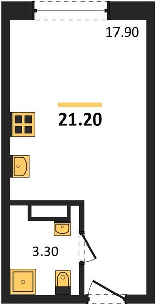 Фото №1: Студия 21&nbsp;м², 4/16&nbsp;эт. - Краснодар, Прикубанский внутригородской округ, Прикубанский внутригородской округ, Догма Парк, мкр. Догма Парк
