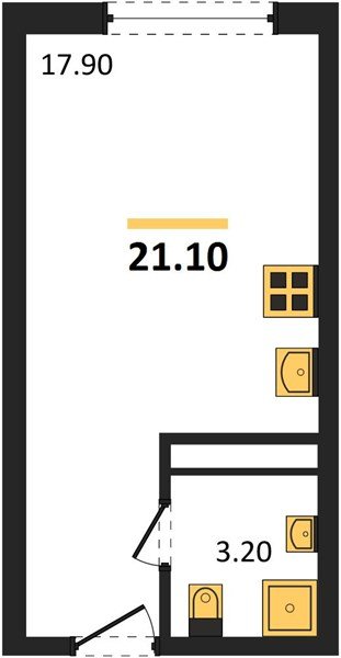 Фото №1: Студия 21&nbsp;м², 10/16&nbsp;эт. - Краснодар, Прикубанский внутригородской округ, Прикубанский внутригородской округ, Догма Парк, мкр. Догма Парк