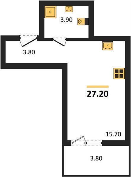 Фото №1: Студия 27&nbsp;м², 2/18&nbsp;эт. - Краснодар, мкр. Прикубанский внутригородской округ