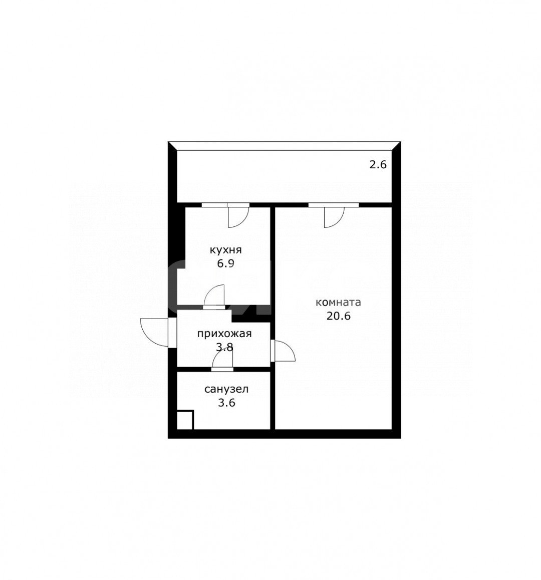 Фото №6: 1-комнатная квартира 42&nbsp;м², 4/12&nbsp;эт. - Сочи, Центральный, мкр. Гагарина, ул. Гагарина, 43