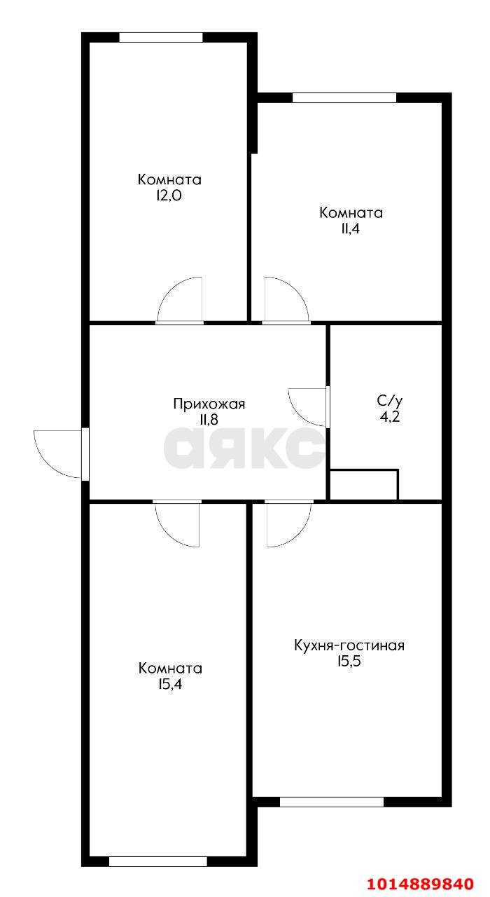 Фото №11: 3-комнатная квартира 76&nbsp;м², 1/6&nbsp;эт. - Новая Адыгея, мкр. жилой комплекс Баланс, ул. Береговая, 1А