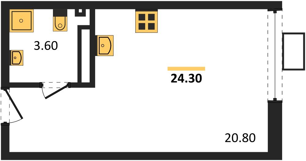 Фото №1: Студия 23&nbsp;м², 18/18&nbsp;эт. - Краснодар, Прикубанский внутригородской округ, мкр. Парк Победы