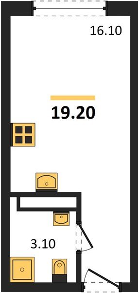 Фото №1: Студия 19&nbsp;м², 13/16&nbsp;эт. - Краснодар, Прикубанский внутригородской округ, мкр. Догма Парк
