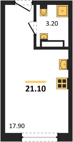 Фото №1: Студия 21&nbsp;м², 13/16&nbsp;эт. - Краснодар, Прикубанский внутригородской округ, мкр. Догма Парк, ул. Марины Цветаевой, 33
