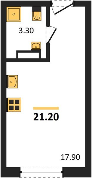 Фото №1: Студия 21&nbsp;м², 9/16&nbsp;эт. - Краснодар, Прикубанский внутригородской округ, мкр. Догма Парк, ул. Марины Цветаевой, 33