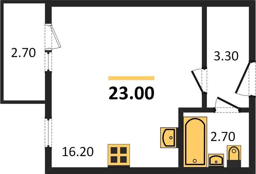 Фото №1: Студия 23&nbsp;м², 4/5&nbsp;эт. - Новая Адыгея, мкр. жилой комплекс Дарград