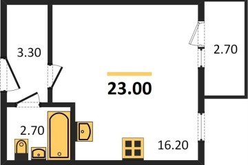 Фото №1: Студия 23 м², 5/5 эт. - Новая Адыгея, мкр. ЖК Дарград, ул. Тургеневское шоссе, 33/4к50