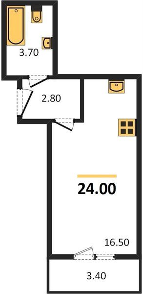 Фото №1: Студия 24&nbsp;м², 4/5&nbsp;эт. - Новая Адыгея, мкр. жилой комплекс Дарград