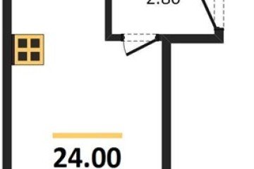 Фото №1: Студия 24 м², 4/5 эт. - Яблоновский, мкр. ЖК Дарград, ул. Тургеневское Шоссе, 33/4к47
