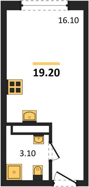 Фото №1: Студия 19&nbsp;м², 13/16&nbsp;эт. - Краснодар, Прикубанский внутригородской округ, мкр. Догма Парк, ул. Марины Цветаевой, 34