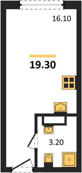Фото №1: Студия 19&nbsp;м², 5/16&nbsp;эт. - Краснодар, Прикубанский внутригородской округ, мкр. Догма Парк, ул. Марины Цветаевой, 34