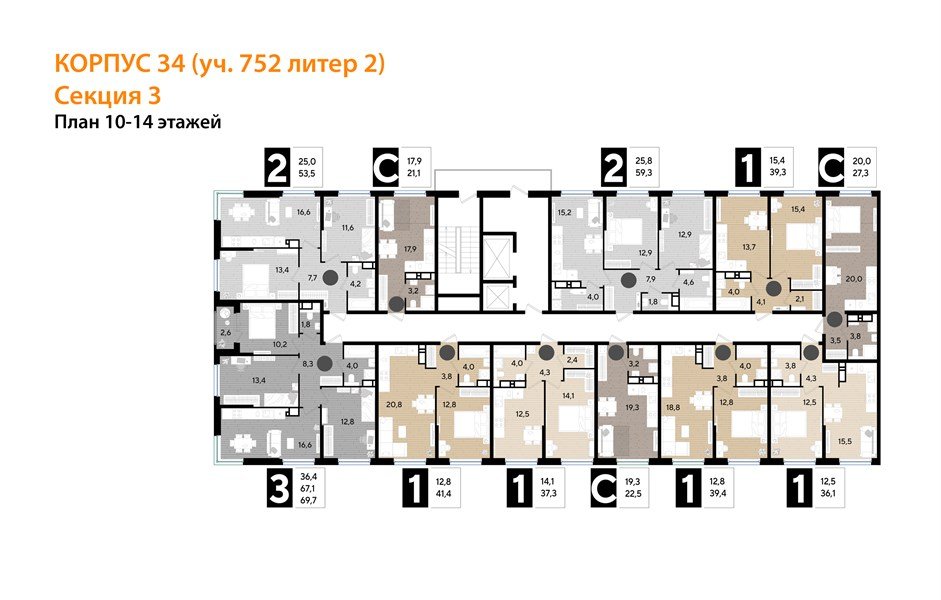 Фото №8: Студия 21&nbsp;м², 13/16&nbsp;эт. - Краснодар, Прикубанский внутригородской округ, мкр. Догма Парк, ул. Марины Цветаевой, 34
