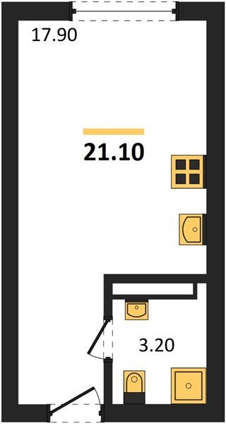 Фото №1: Студия 21&nbsp;м², 13/16&nbsp;эт. - Краснодар, Прикубанский внутригородской округ, мкр. Догма Парк, ул. Марины Цветаевой, 34