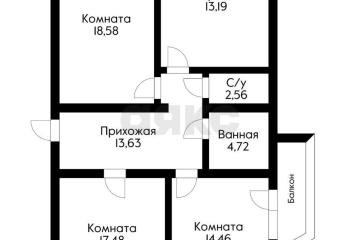 Фото №1: 3-комнатная квартира 91 м², 4/14 эт. - Краснодар, мкр. Юбилейный, пр-кт Чекистов, 1