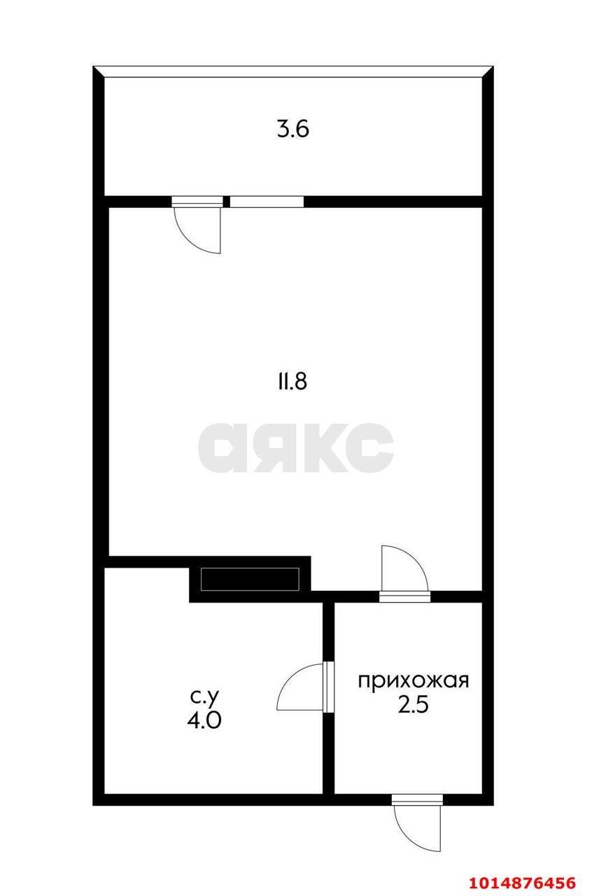 Фото №12: Студия 21&nbsp;м², 14/16&nbsp;эт. - Краснодар, Прикубанский внутригородской округ, мкр. жилой комплекс Самолёт-3, ул. Константина Гондаря, 97