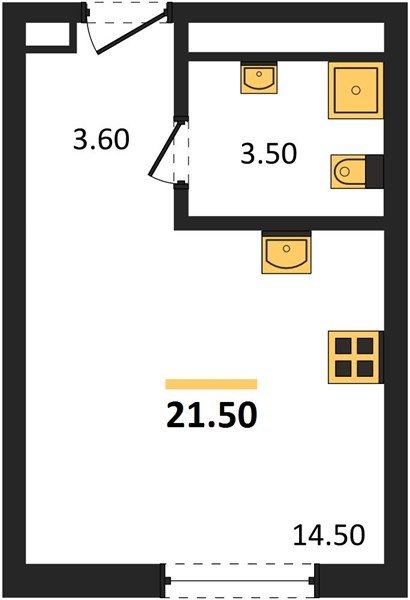 Фото №1: Студия 21&nbsp;м², 15/18&nbsp;эт. - Краснодар, Прикубанский внутригородской округ, мкр. квартал Самолёт 7