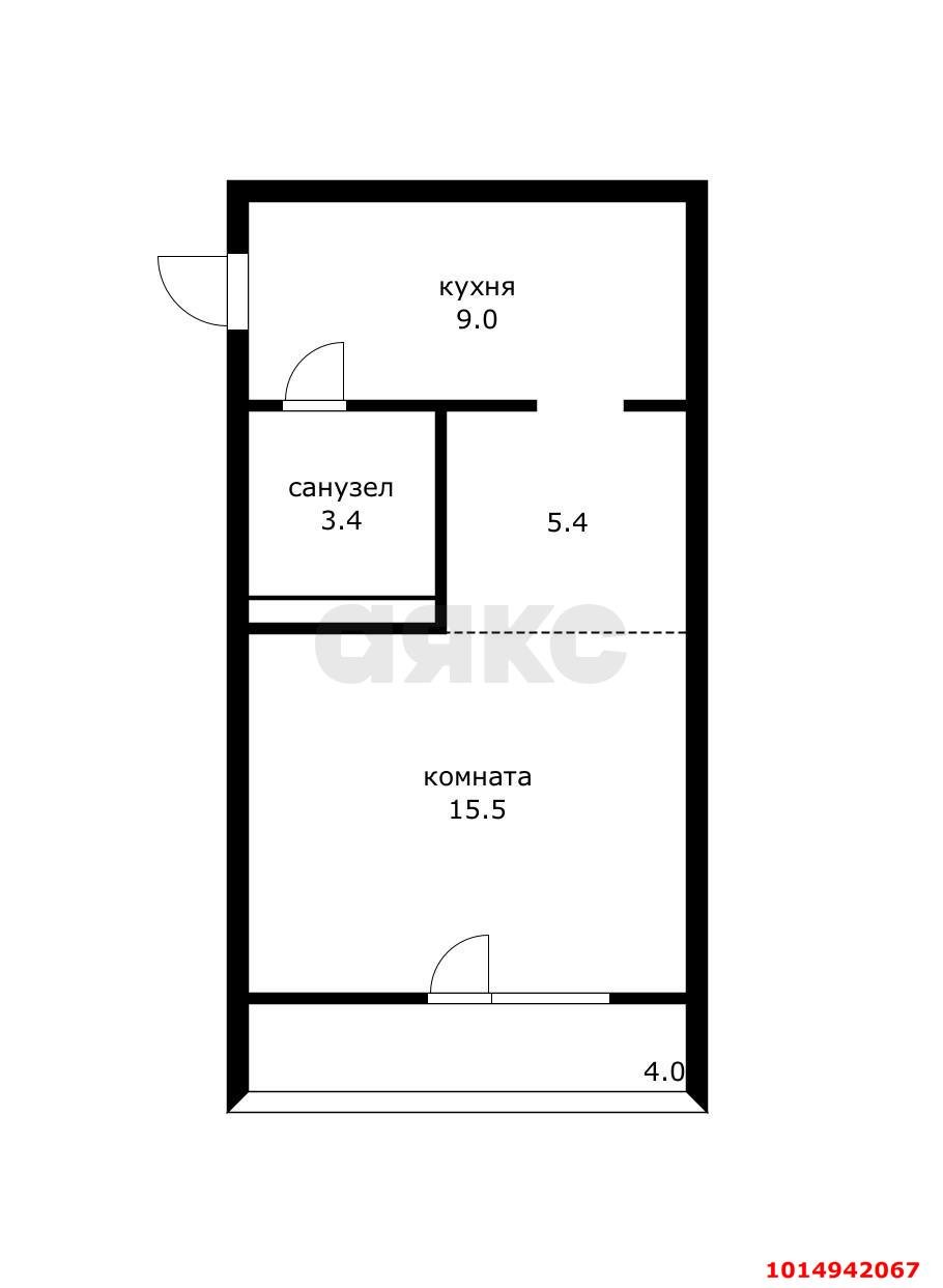 Фото №7: Студия 27&nbsp;м², 6/6&nbsp;эт. - Краснодар, мкр. Прикубанский внутригородской округ, ул. Калужская, 22