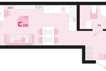 Фото №1: Студия 27 м², 2/18 эт. - Краснодар, мкр. ЖК Первое Место, ул. Виктора Казанцева, 1.3лит1