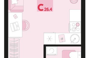 Фото №1: Студия 26 м², 2/18 эт. - Краснодар, мкр. ЖК Первое Место, ул. Виктора Казанцева, 1.3лит1