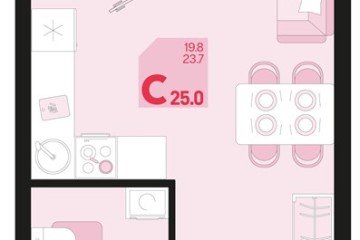 Фото №1: Студия 26 м², 2/18 эт. - Краснодар, мкр. ЖК Первое Место, ул. Виктора Казанцева, 1.3лит1