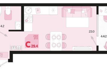 Фото №1: Студия 31 м², 2/18 эт. - Краснодар, мкр. ЖК Первое Место, ул. Виктора Казанцева, 1.3лит2