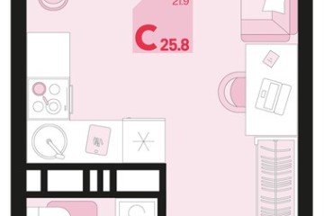 Фото №1: Студия 25 м², 9/18 эт. - Краснодар, мкр. ЖК Первое Место, ул. Виктора Казанцева, 1.2лит1