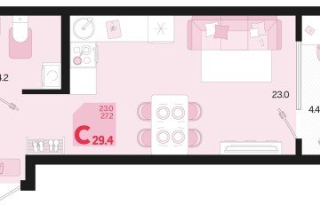 Фото №1: Студия 31 м², 2/18 эт. - Краснодар, мкр. ЖК Первое Место, ул. Виктора Казанцева, 1.2лит2
