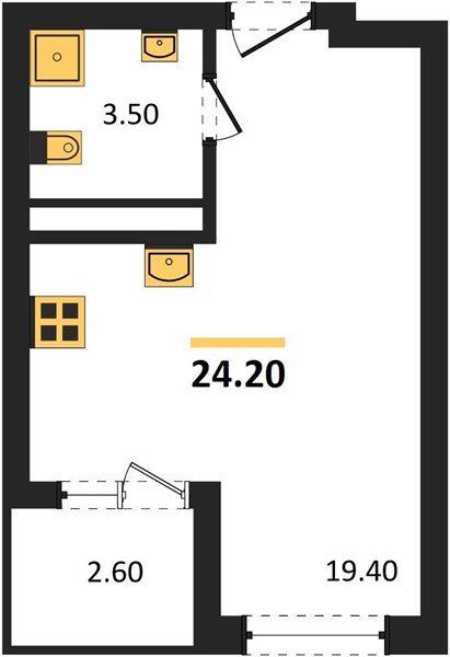 Фото №1: Студия 25&nbsp;м², 18/18&nbsp;эт. - Краснодар, Карасунский внутригородской округ, мкр. ЖК Первое Место