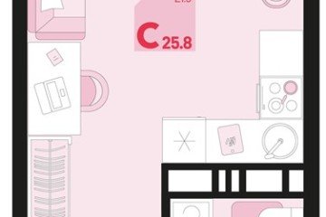 Фото №1: Студия 25 м², 9/18 эт. - Краснодар, мкр. ЖК Первое Место,