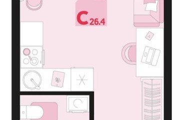 Фото №1: Студия 26 м², 2/18 эт. - Краснодар, мкр. ЖК Первое Место,