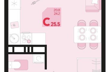 Фото №1: Студия 26 м², 18/18 эт. - Краснодар, мкр. ЖК Первое Место,