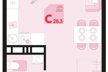 Фото №1: Студия 27 м², 2/18 эт. - Краснодар, мкр. ЖК Первое Место,