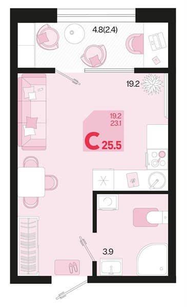 Фото №1: Студия 27&nbsp;м², 2/18&nbsp;эт. - Краснодар, Карасунский внутригородской округ, мкр. ЖК Первое Место