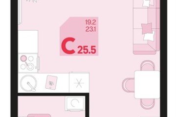 Фото №1: Студия 27 м², 2/18 эт. - Краснодар, мкр. ЖК Первое Место,