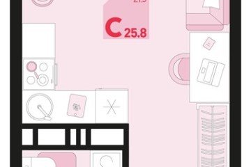 Фото №1: Студия 25 м², 9/18 эт. - Краснодар, мкр. ЖК Первое Место,