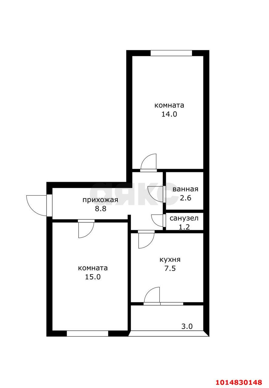 Фото №1: 2-комнатная квартира 49&nbsp;м², 5/5&nbsp;эт. - Яблоновский, ул. Космическая, 37