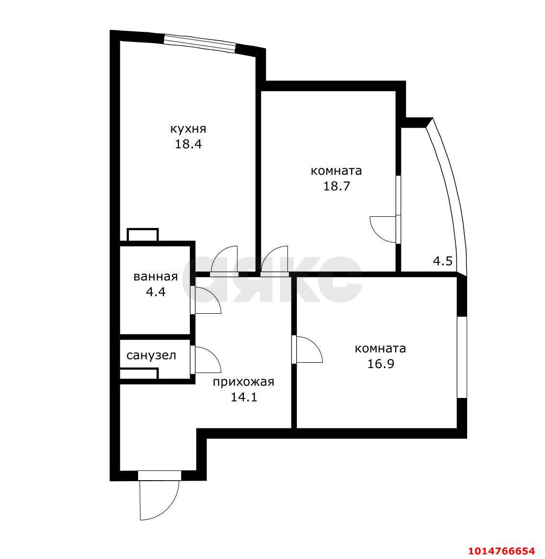 Фото №20: 2-комнатная квартира 75&nbsp;м², 15/18&nbsp;эт. - Краснодар, Карасунский внутригородской округ, мкр. Комсомольский, ул. Сормовская, 204А